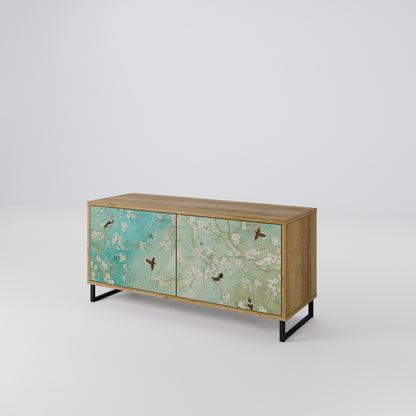 BLOOMING CHARM Compact 2-Door TV Cabinet