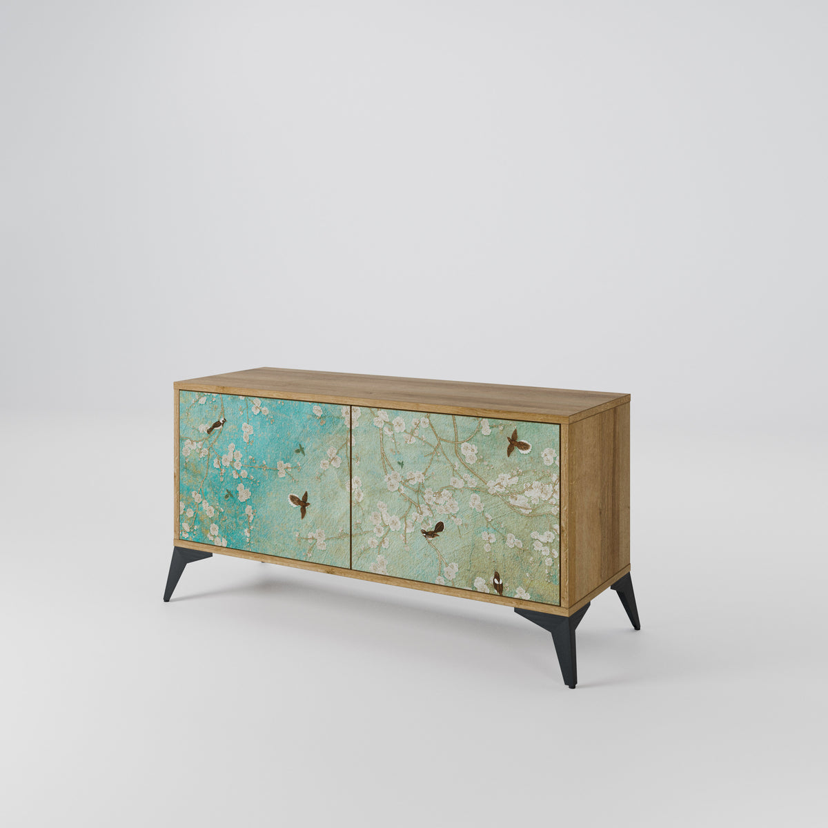 BLOOMING CHARM Compact 2-Door TV Cabinet
