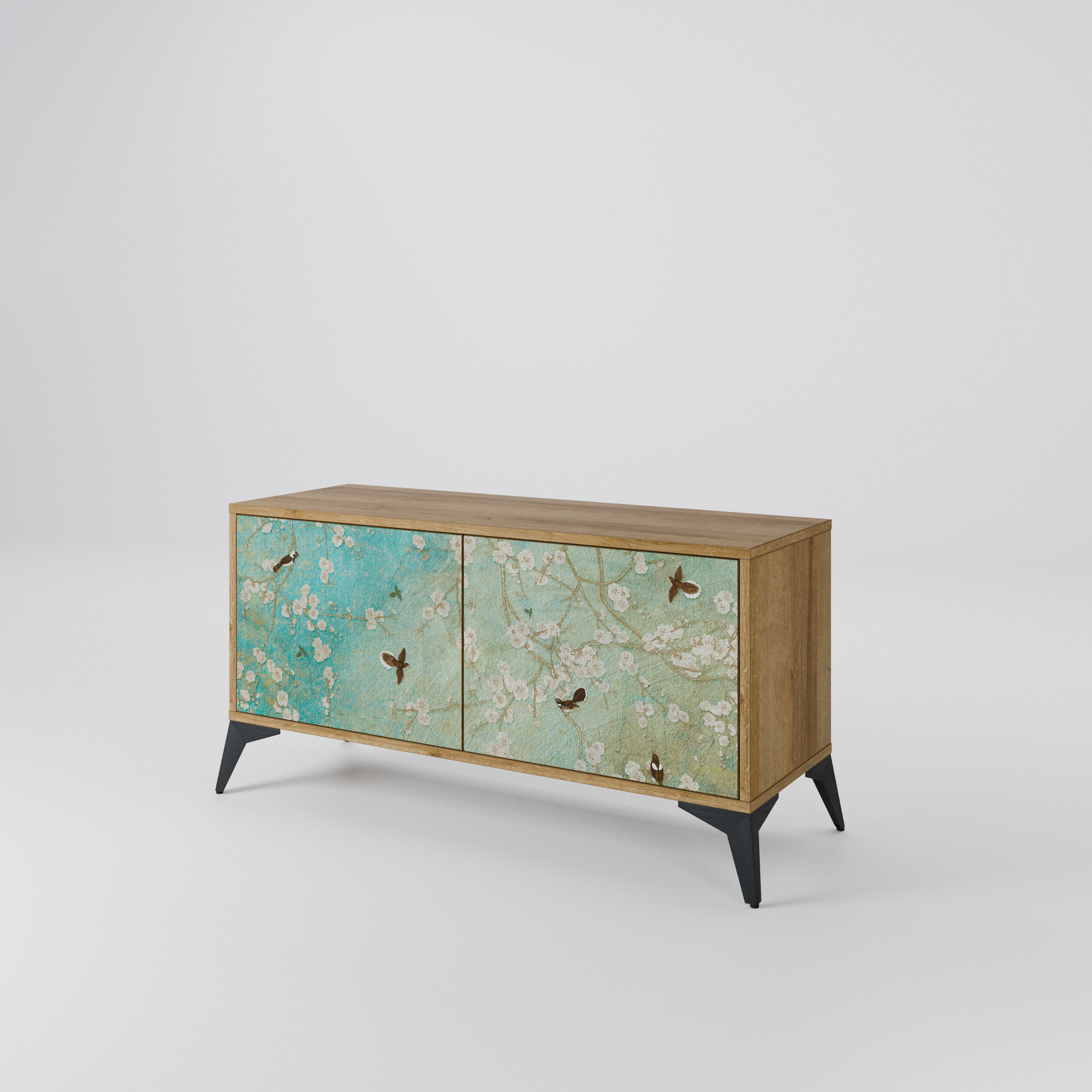 BLOOMING CHARM Compact 2-Door TV Cabinet