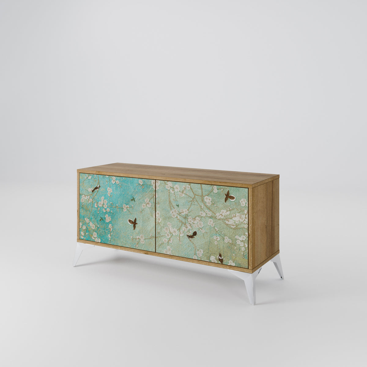 BLOOMING CHARM Compact 2-Door TV Cabinet