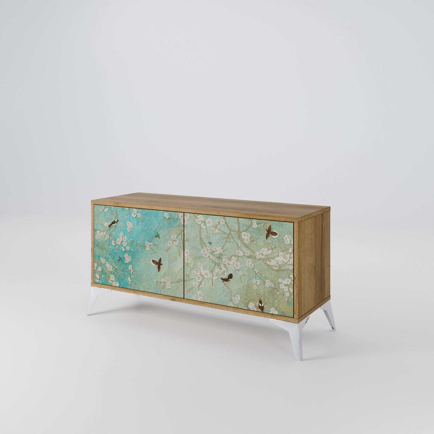 BLOOMING CHARM Compact 2-Door TV Cabinet