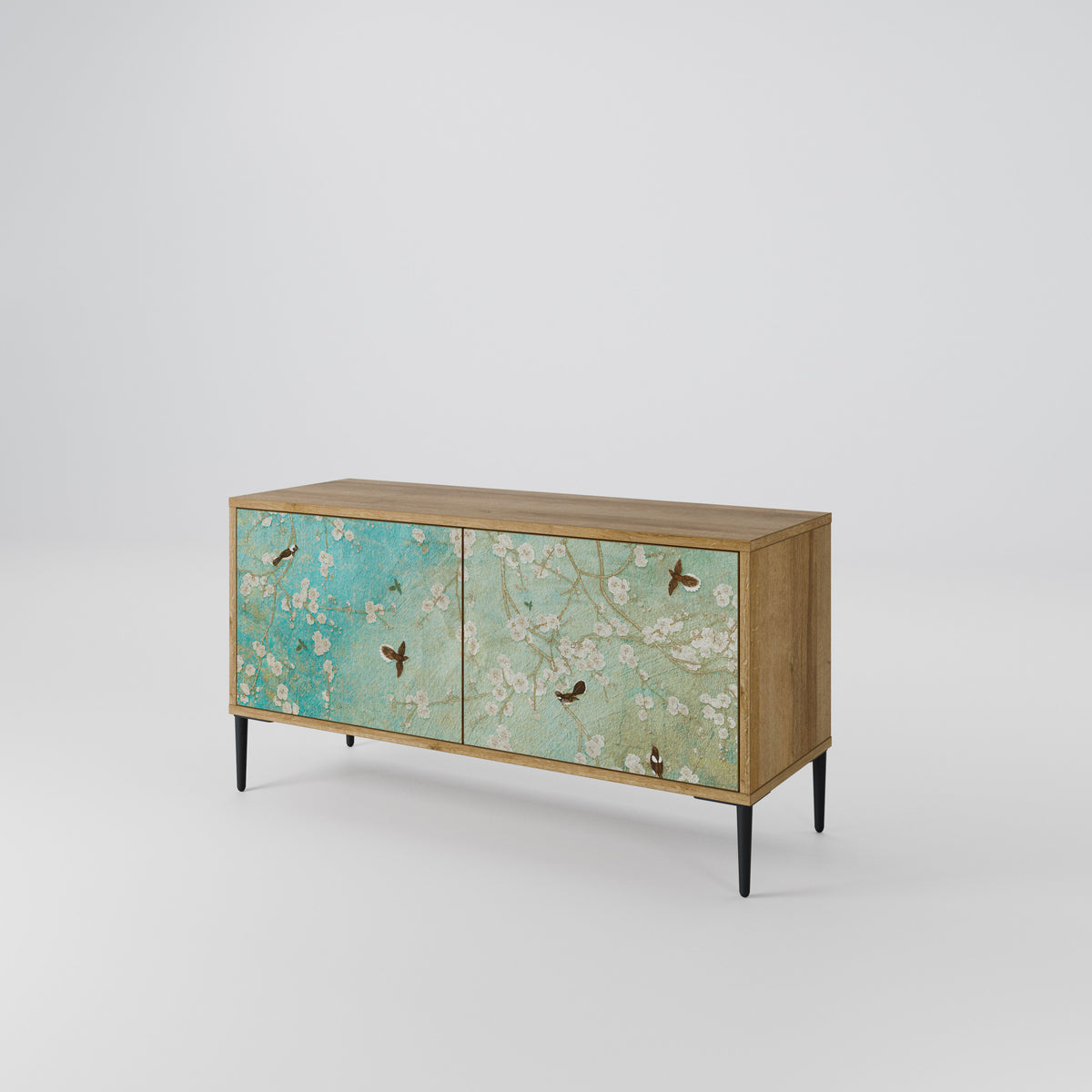 BLOOMING CHARM Compact 2-Door TV Cabinet