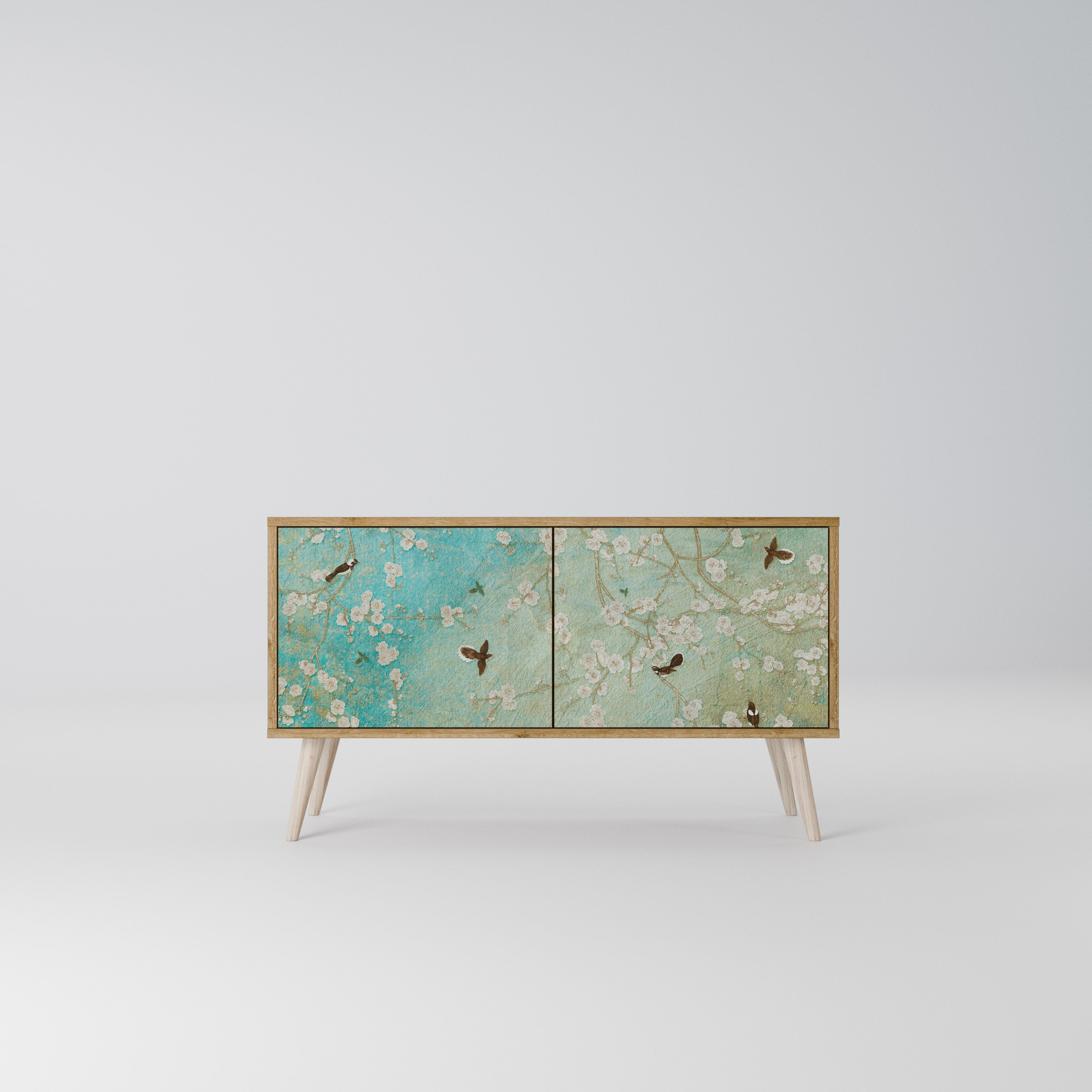 BLOOMING CHARM Compact 2-Door TV Cabinet