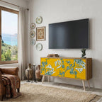 YELLOW CHINOISERIE Compact 2-Door TV Cabinet