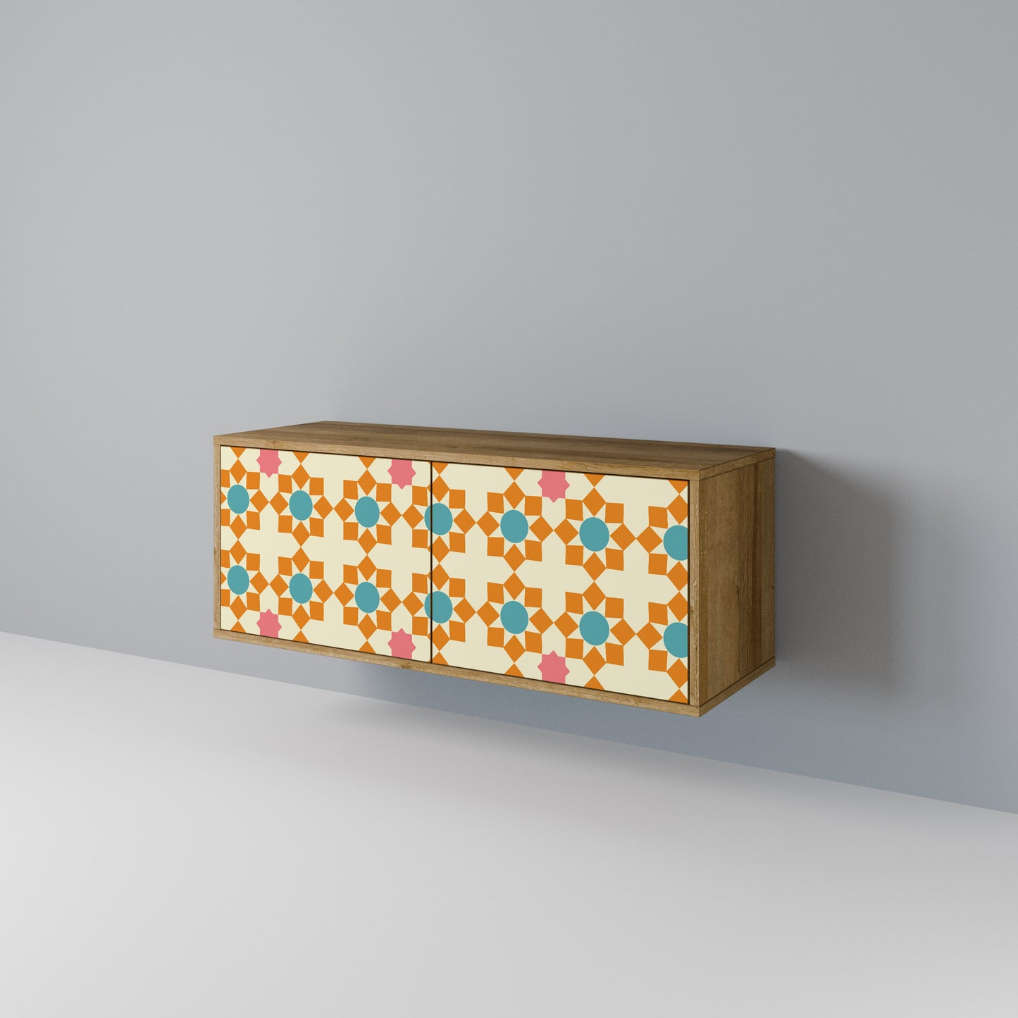 FLORAL DECOR Compact 2-Door TV Cabinet