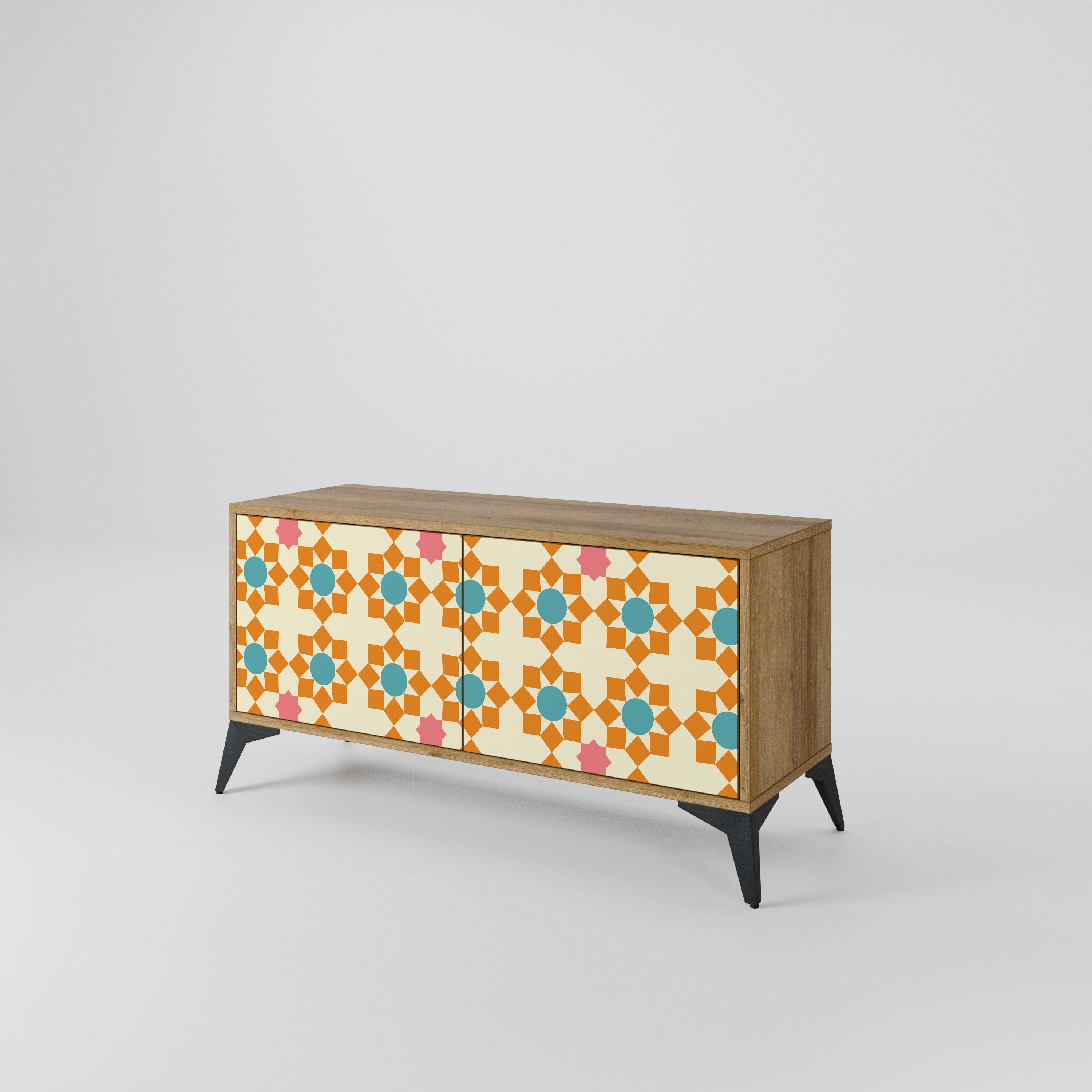 FLORAL DECOR Compact 2-Door TV Cabinet