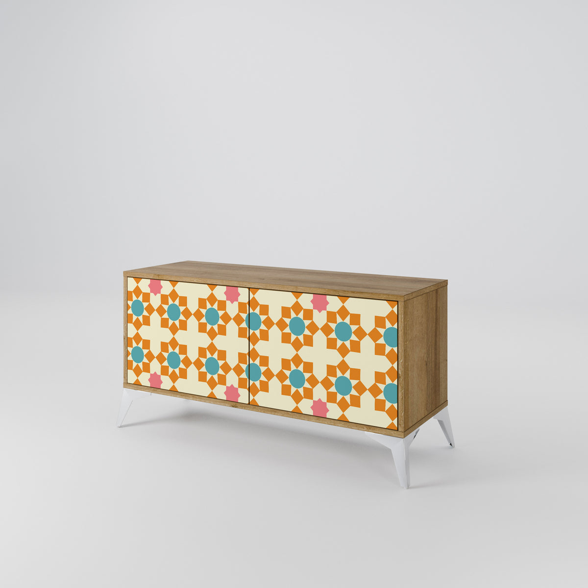 FLORAL DECOR Compact 2-Door TV Cabinet