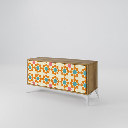 FLORAL DECOR Compact 2-Door TV Cabinet
