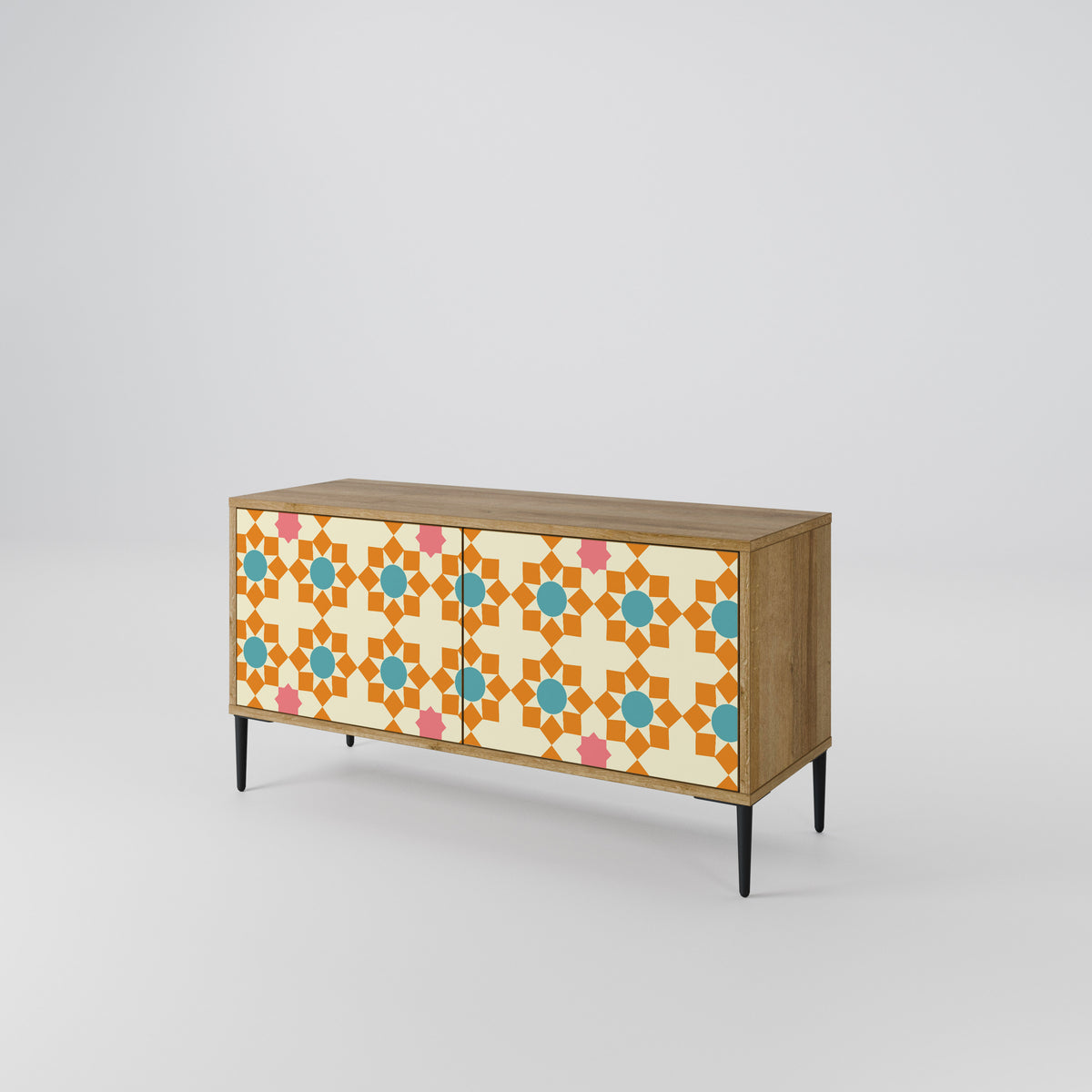FLORAL DECOR Compact 2-Door TV Cabinet