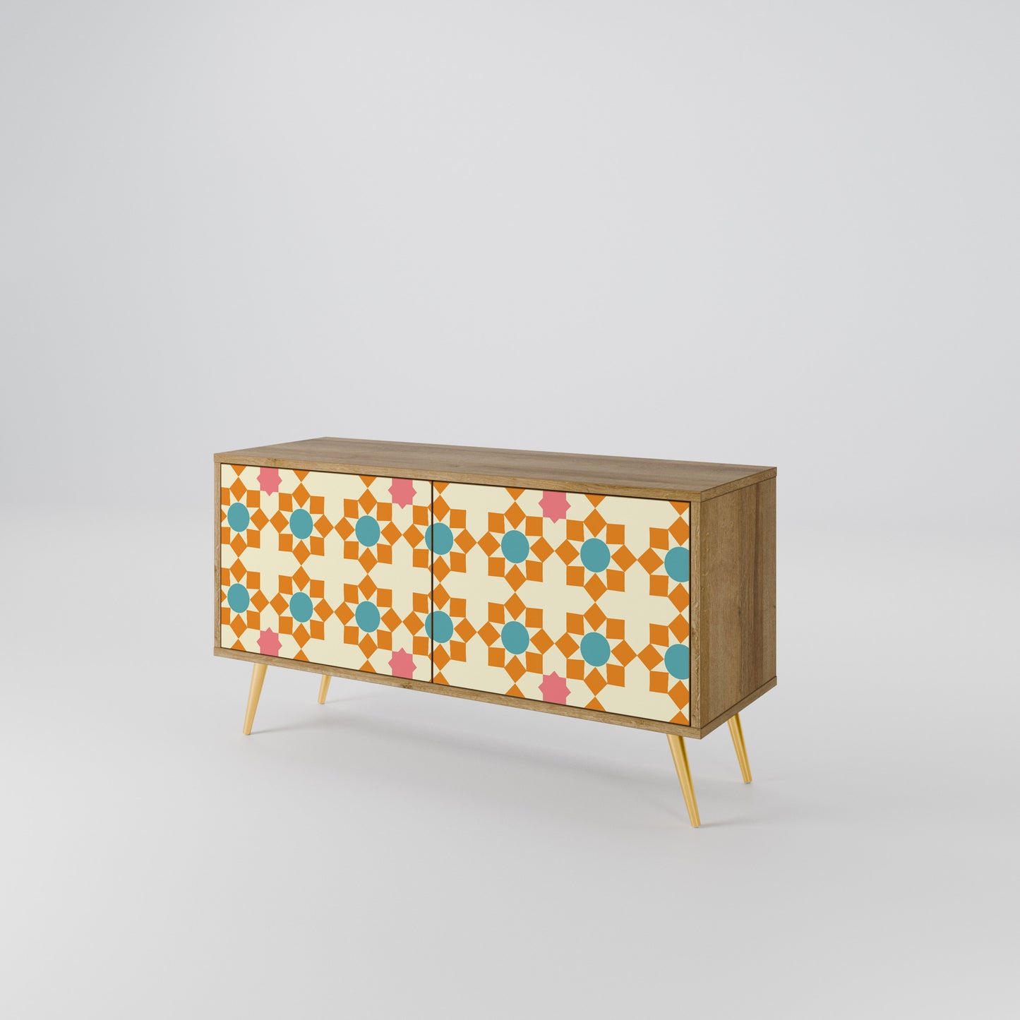 FLORAL DECOR Compact 2-Door TV Cabinet