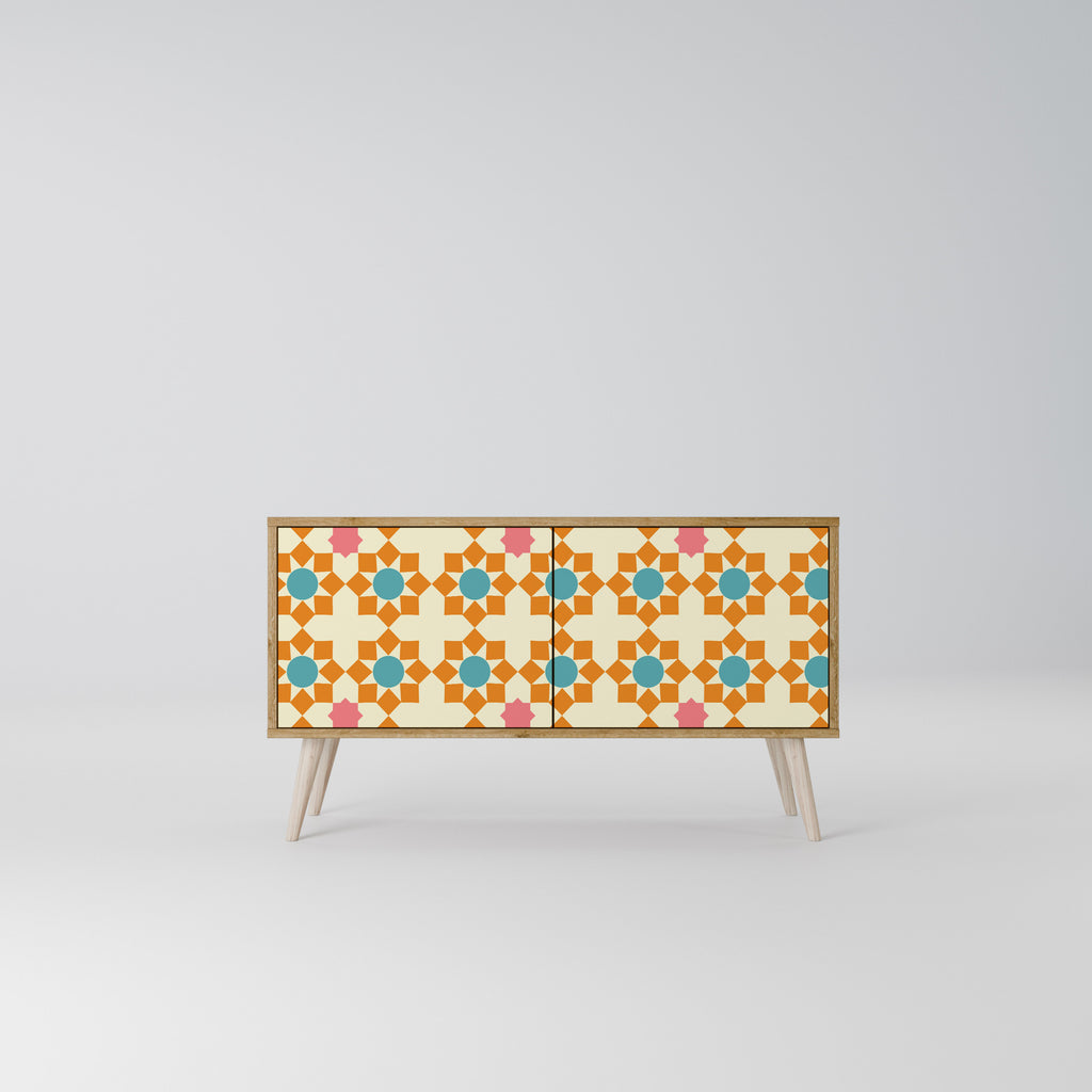 FLORAL DECOR Compact 2-Door TV Cabinet
