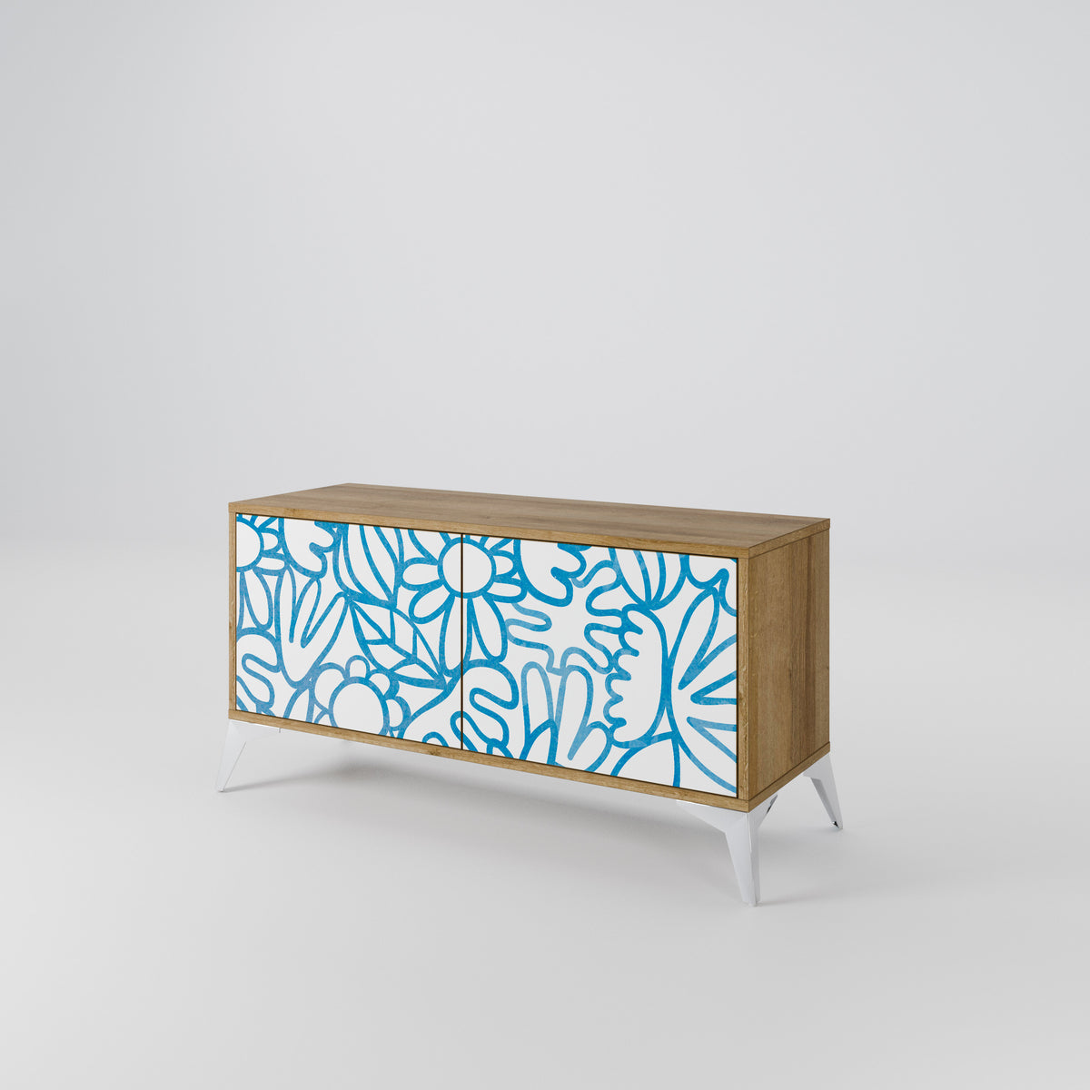 BLOOMY MORNING Compact 2-Door TV Cabinet