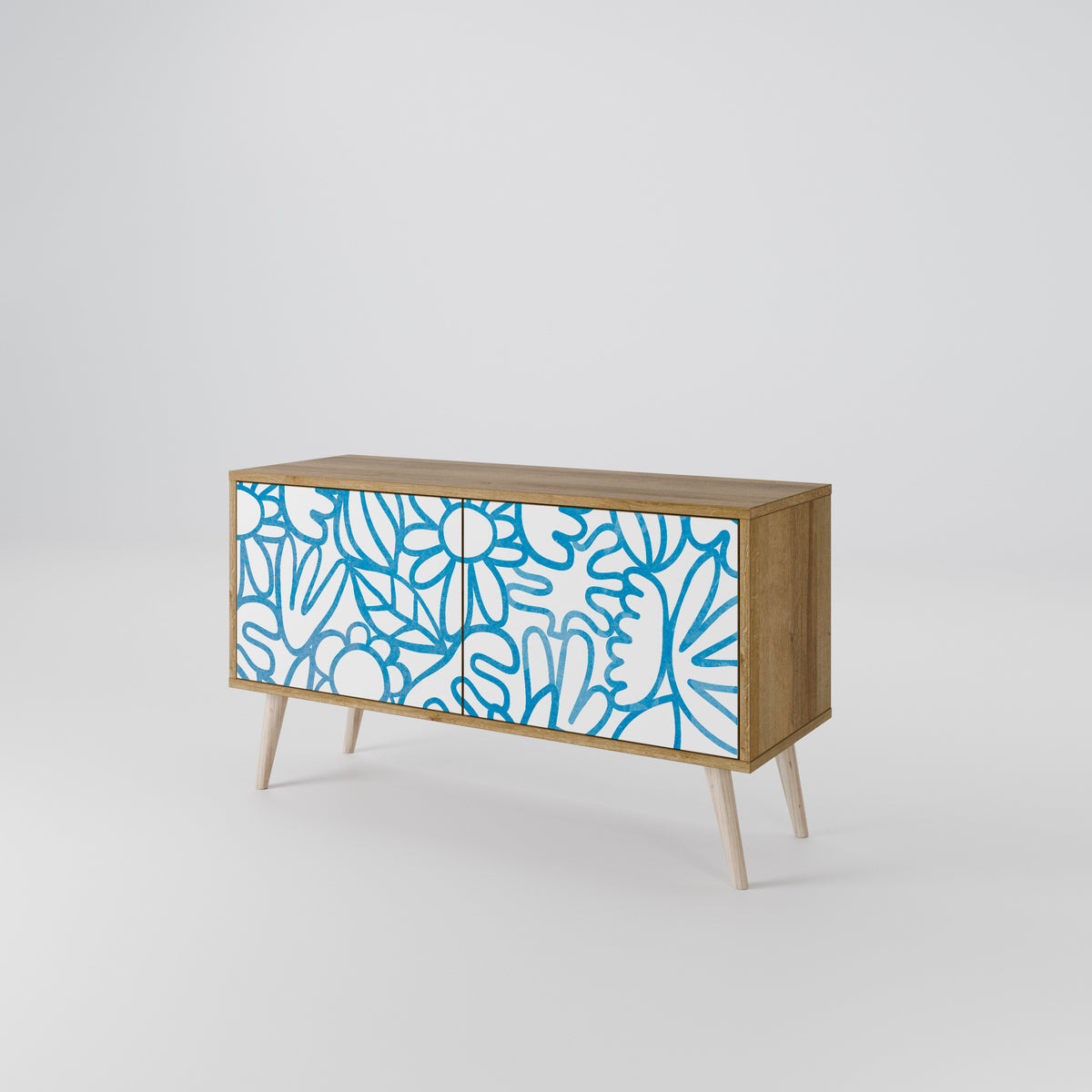 BLOOMY MORNING Compact 2-Door TV Cabinet
