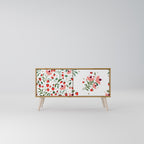 FLOWERS AND STRAWBERRIES Compact 2-Door TV Cabinet