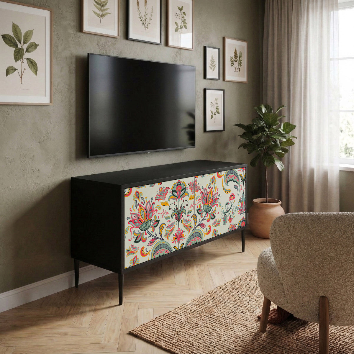 ORGANIC FOLKLORE Compact 2-Door TV Cabinet