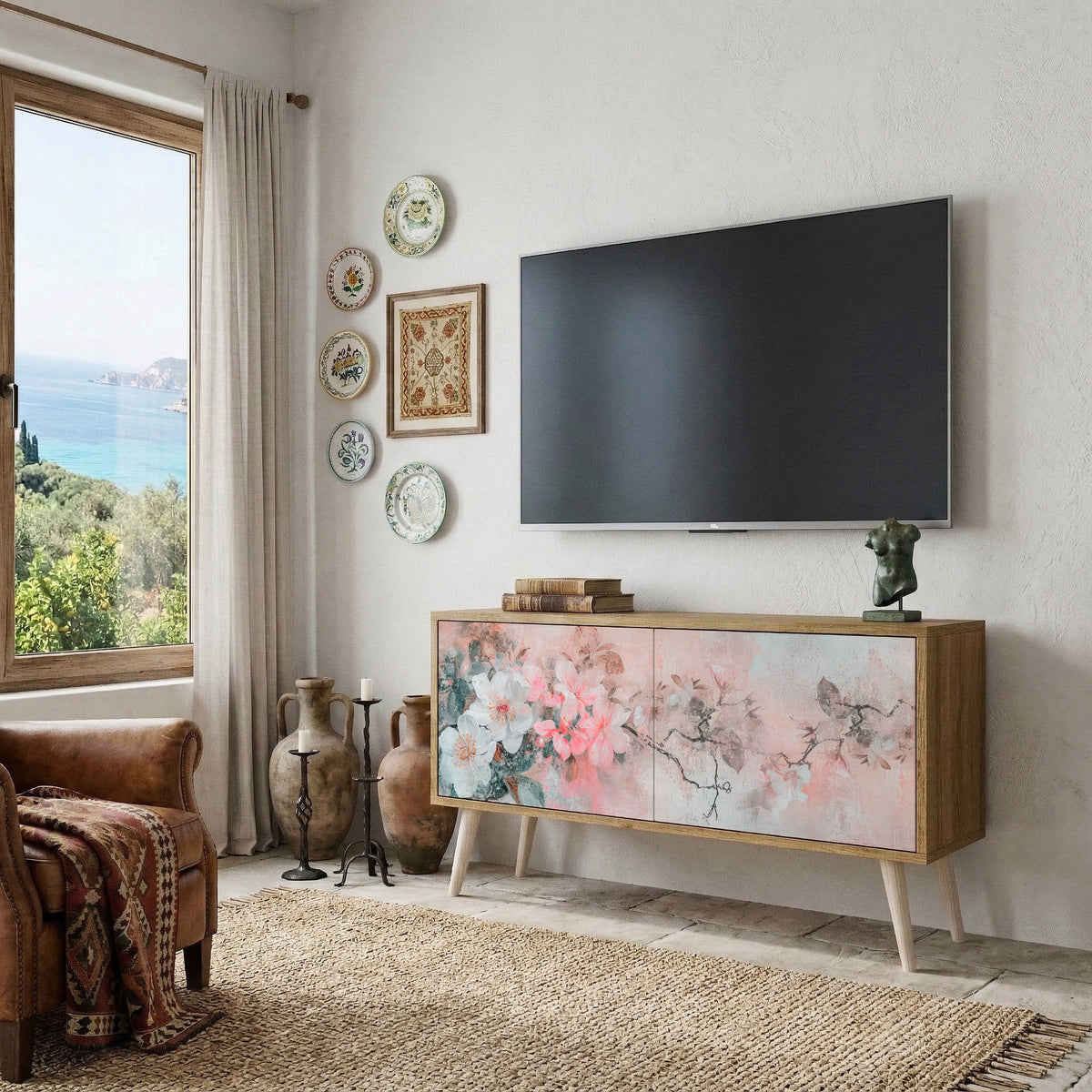 CHERRY BLOSSOM Compact 2-Door TV Cabinet