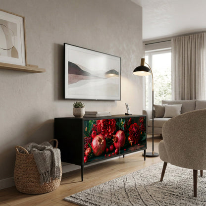 DAHLIAS AND POMEGRANATES Compact 2-Door TV Cabinet