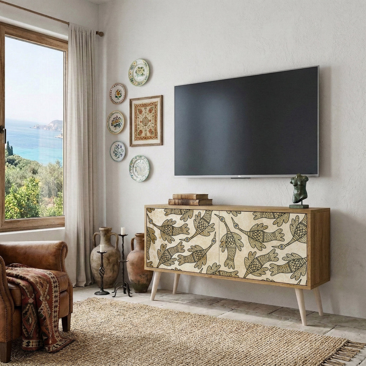 ALMONDINE SONGBIRD Compact 2-Door TV Cabinet