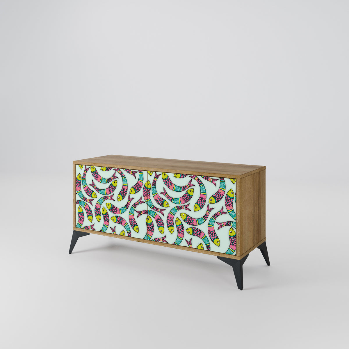 INDIAN FISH Compact 2-Door TV Cabinet