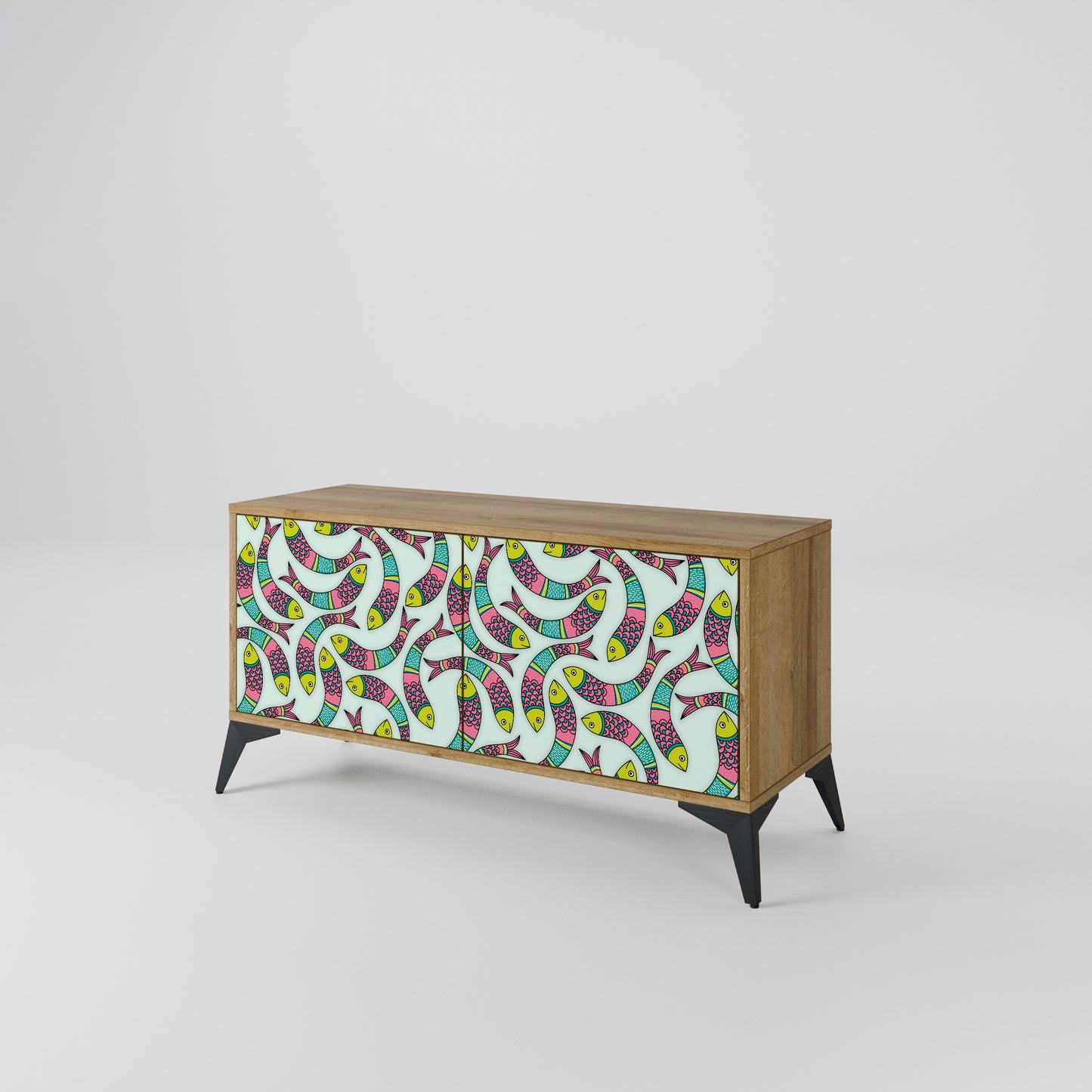INDIAN FISH Compact 2-Door TV Cabinet