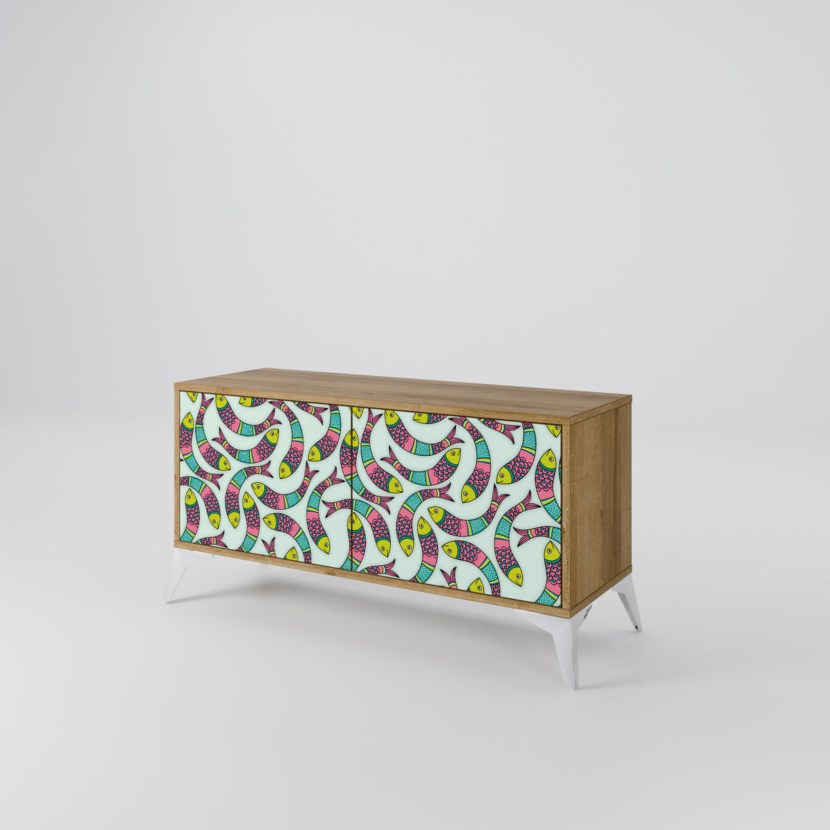 INDIAN FISH Compact 2-Door TV Cabinet