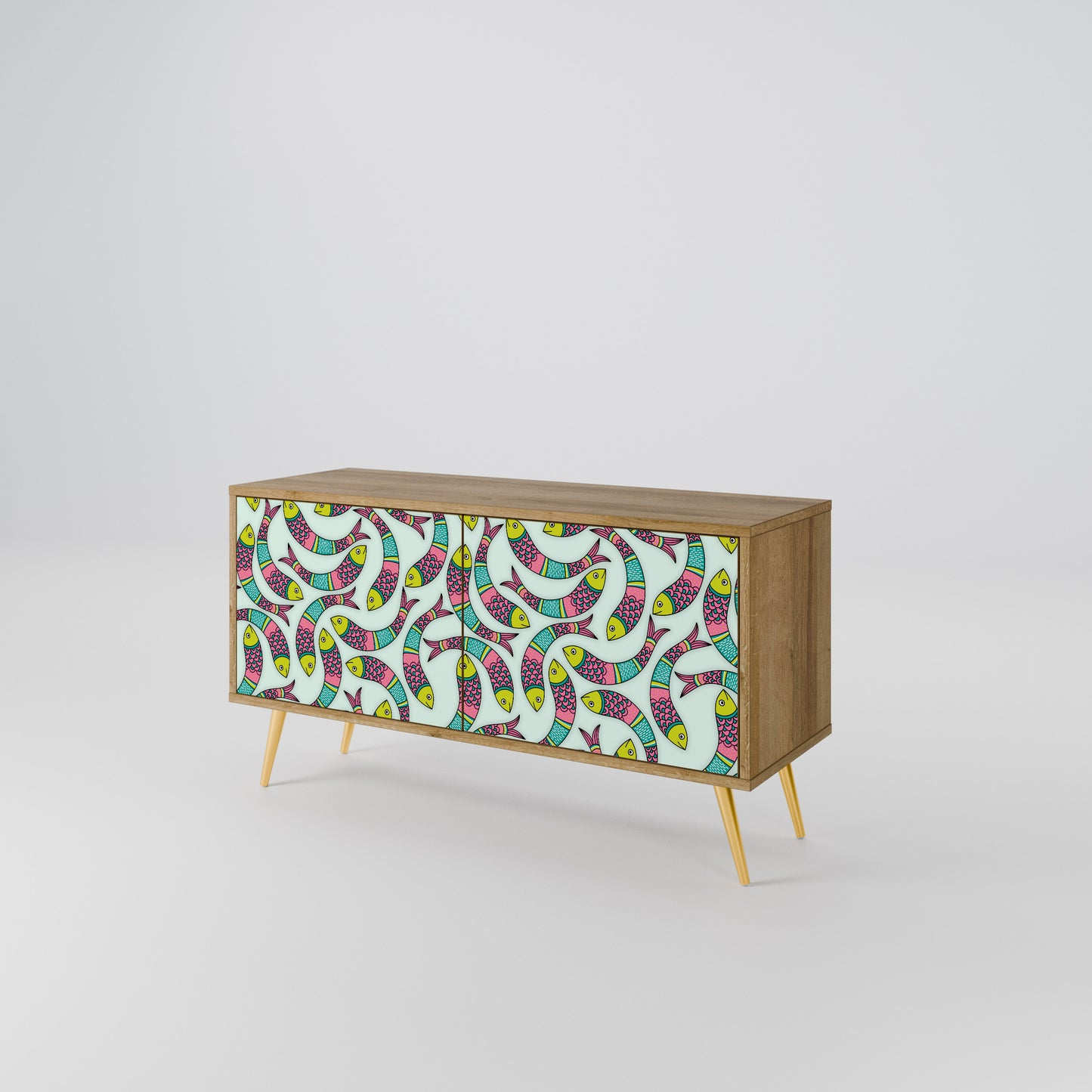 INDIAN FISH Compact 2-Door TV Cabinet