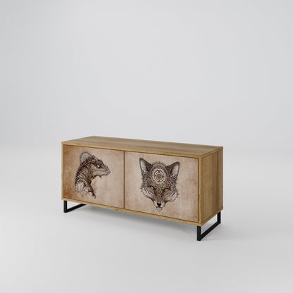 STEAMPUNK CLAN Compact 2-Door TV Cabinet