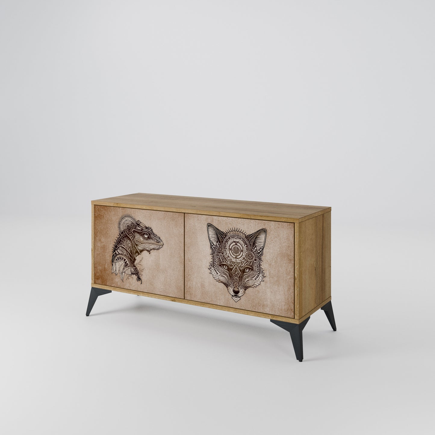 STEAMPUNK CLAN Compact 2-Door TV Cabinet
