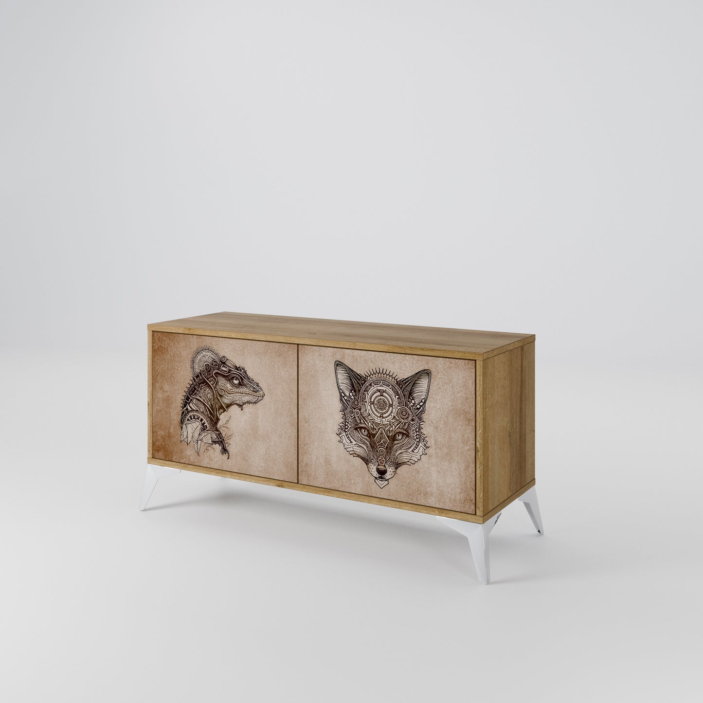 STEAMPUNK CLAN Compact 2-Door TV Cabinet