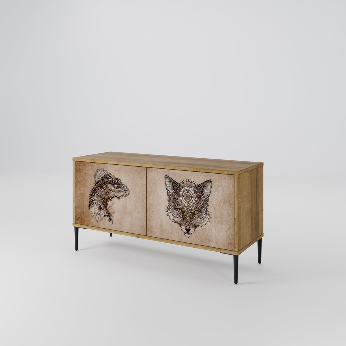 STEAMPUNK CLAN Compact 2-Door TV Cabinet