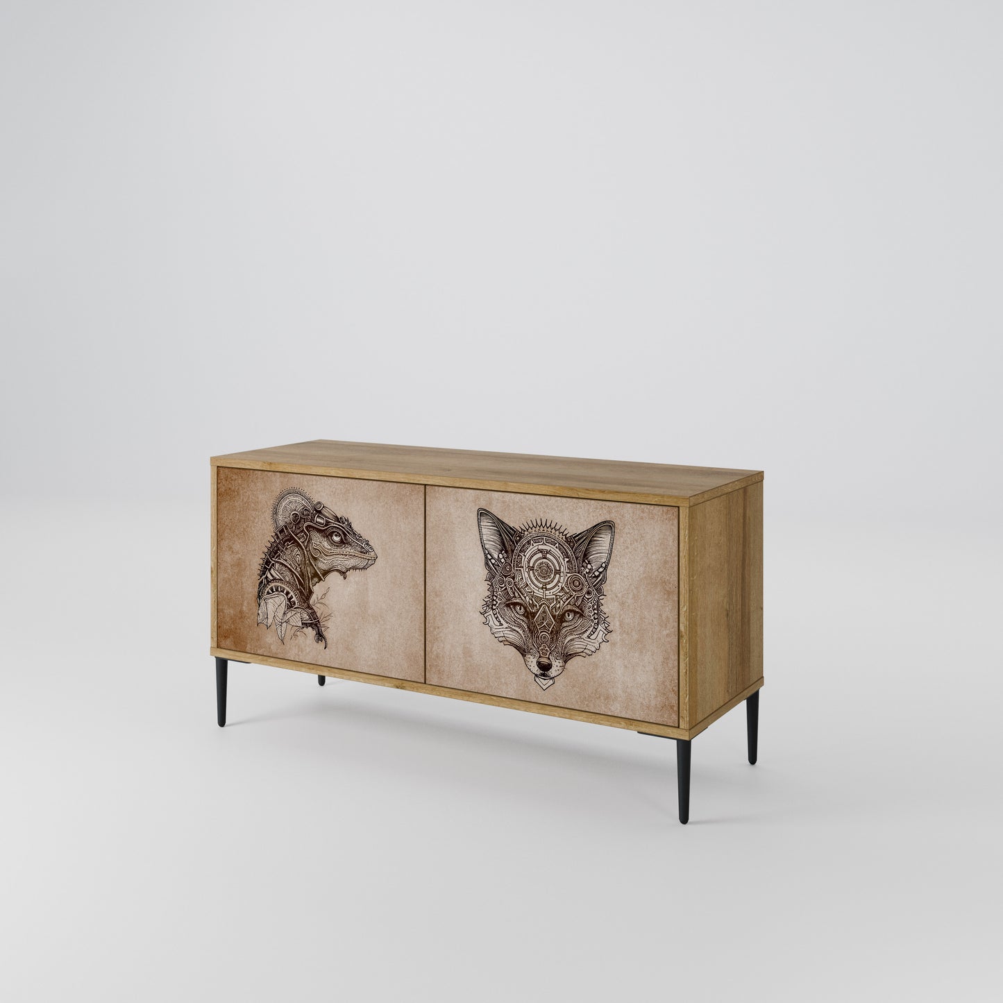 STEAMPUNK CLAN Compact 2-Door TV Cabinet