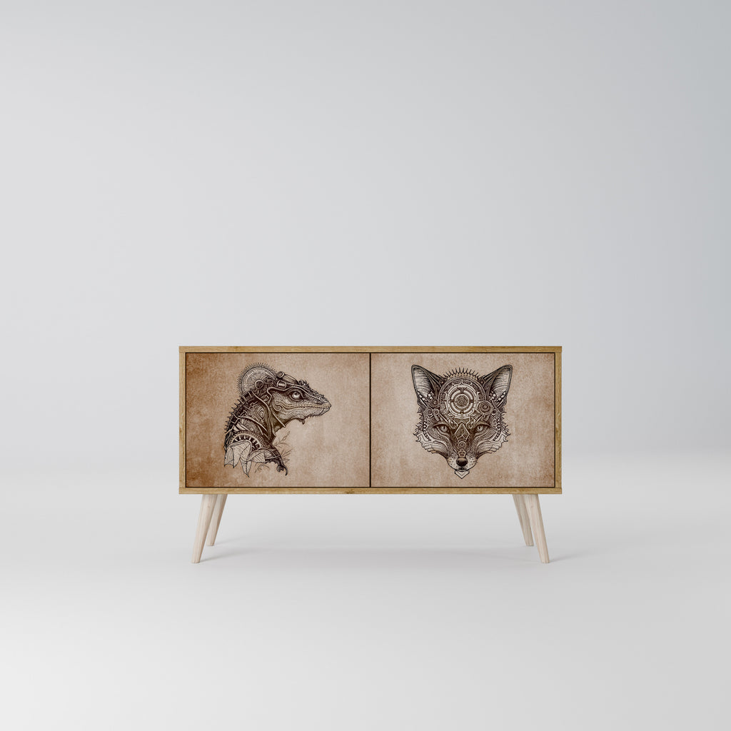 STEAMPUNK CLAN Compact 2-Door TV Cabinet