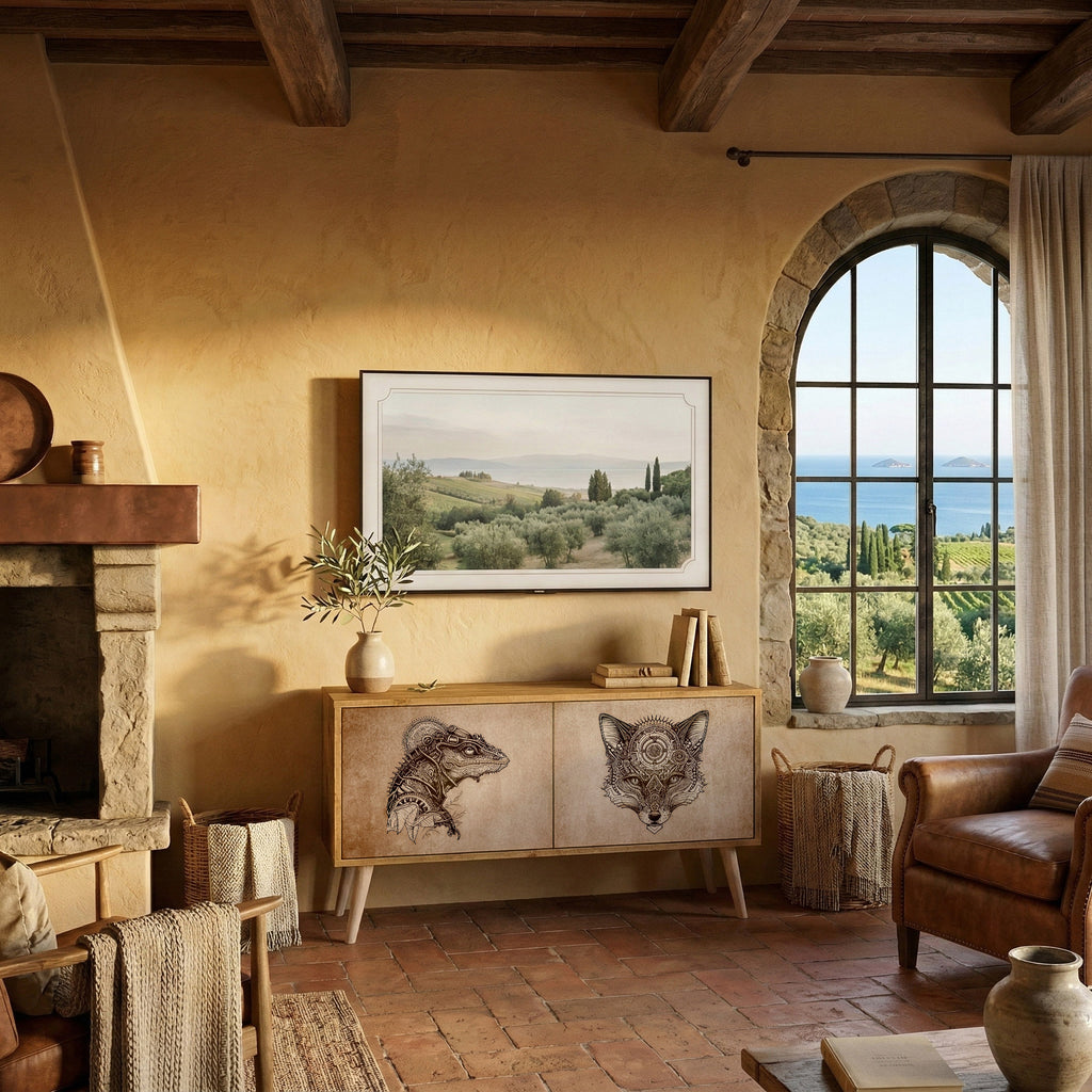 STEAMPUNK CLAN Compact 2-Door TV Cabinet