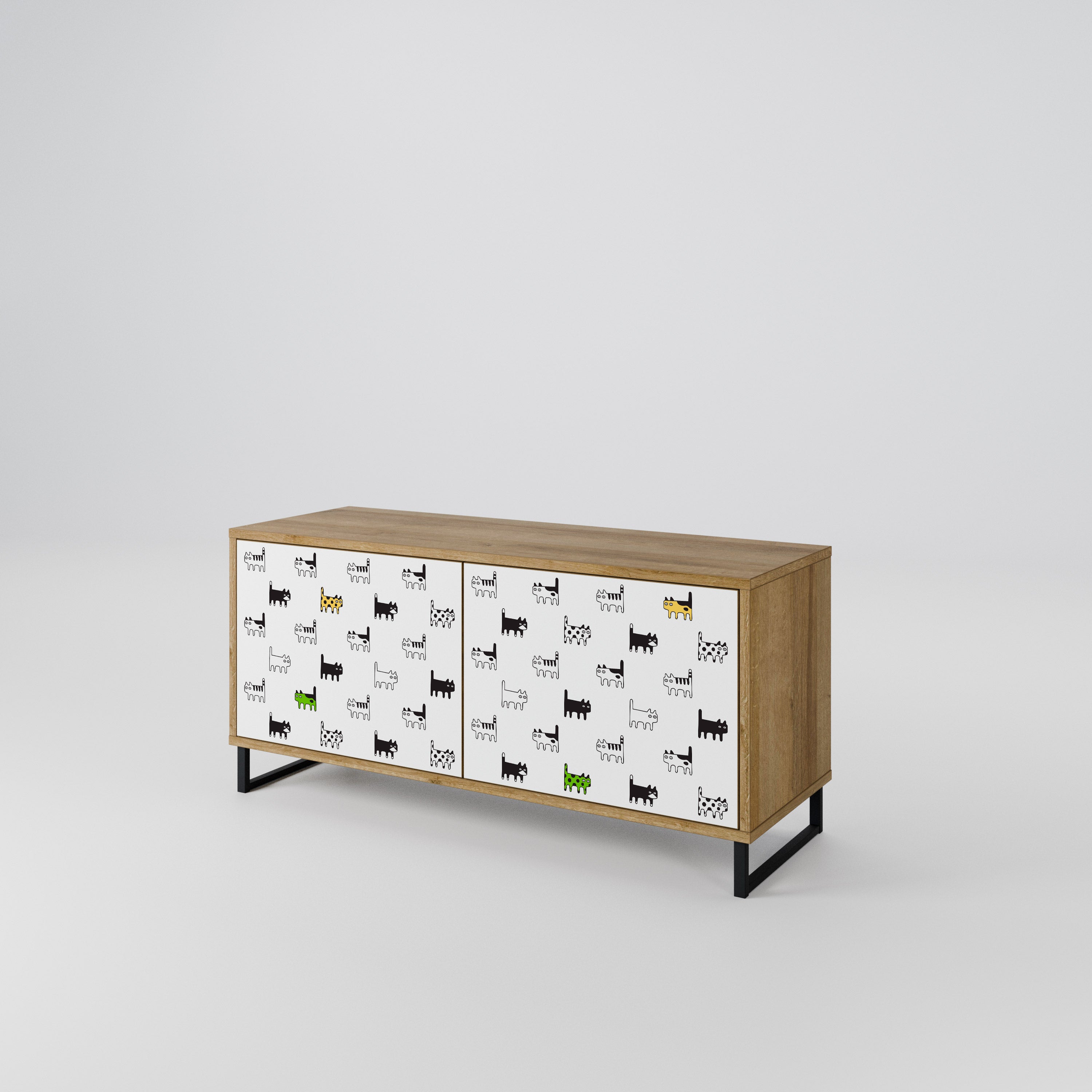 CATS COMPILATION Compact 2-Door TV Cabinet