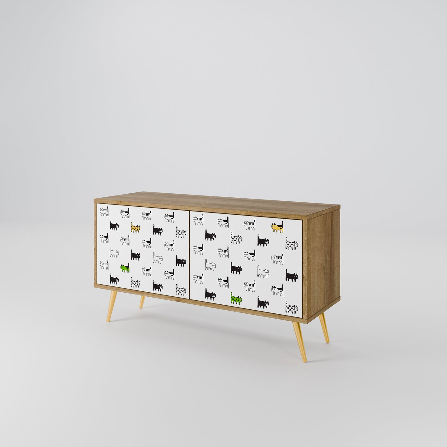 CATS COMPILATION Compact 2-Door TV Cabinet