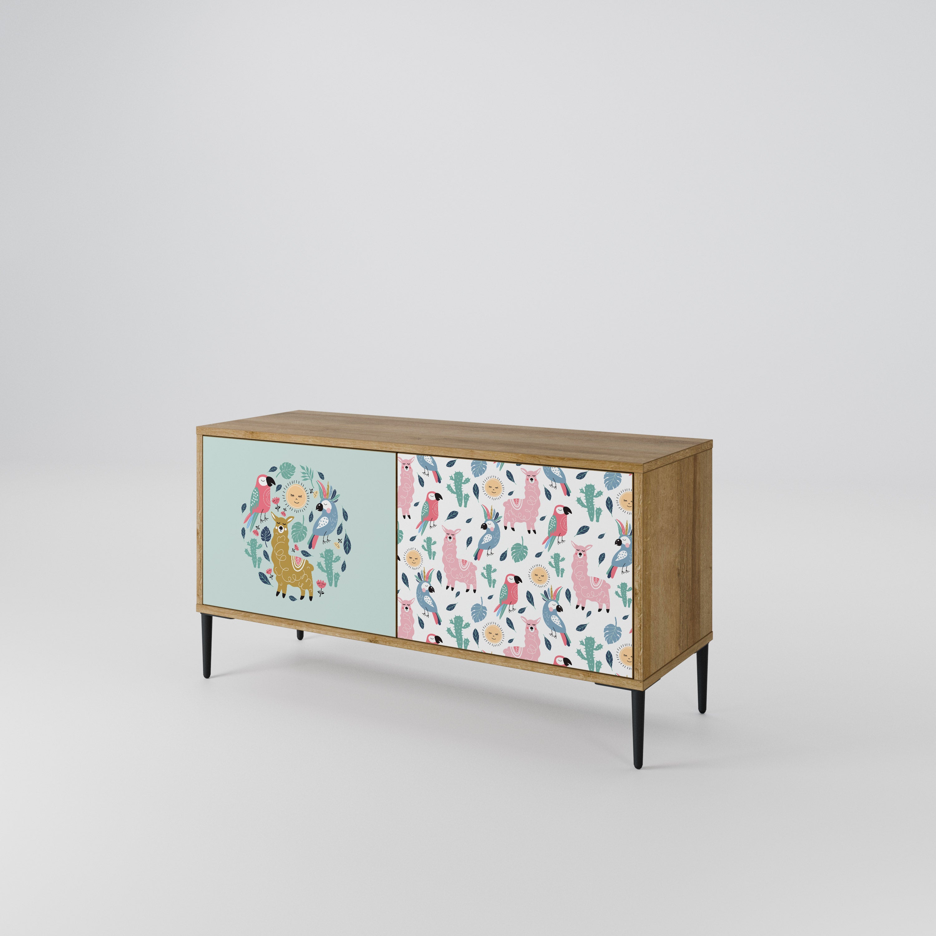 COLORFUL ALPACAS Compact 2-Door TV Cabinet