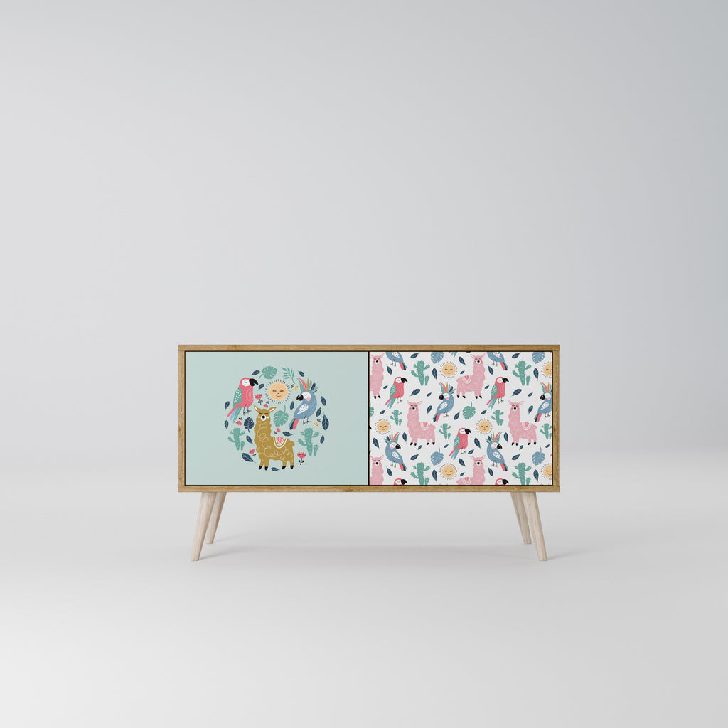COLORFUL ALPACAS Compact 2-Door TV Cabinet