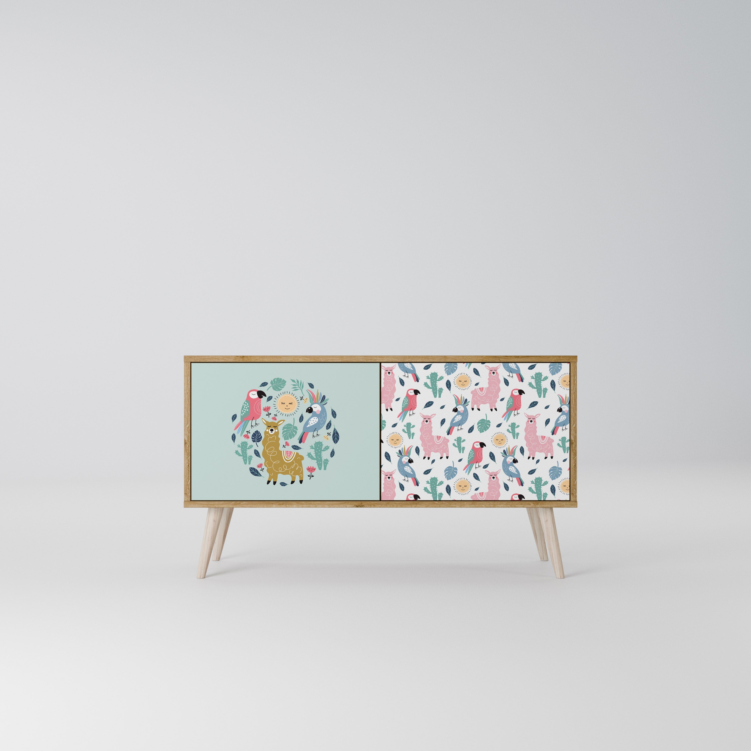 COLORFUL ALPACAS Compact 2-Door TV Cabinet