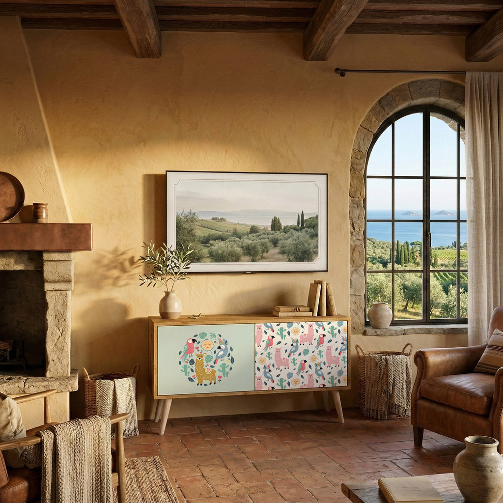 COLORFUL ALPACAS Compact 2-Door TV Cabinet