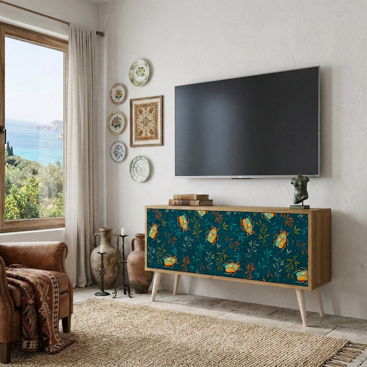 AUTUMN INSECTS Compact 2-Door TV Cabinet