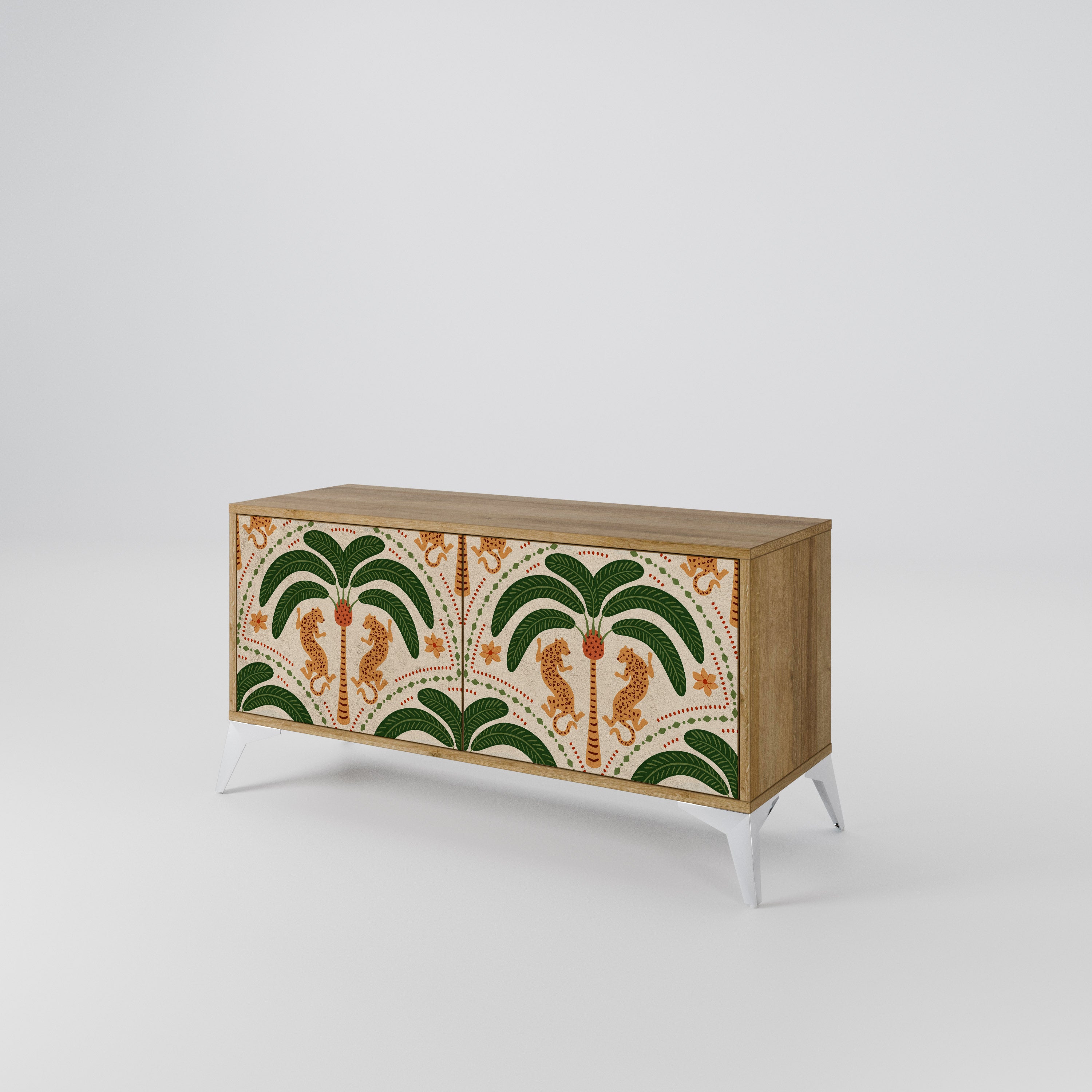 DANCING PREDATORS Compact 2-Door TV Cabinet