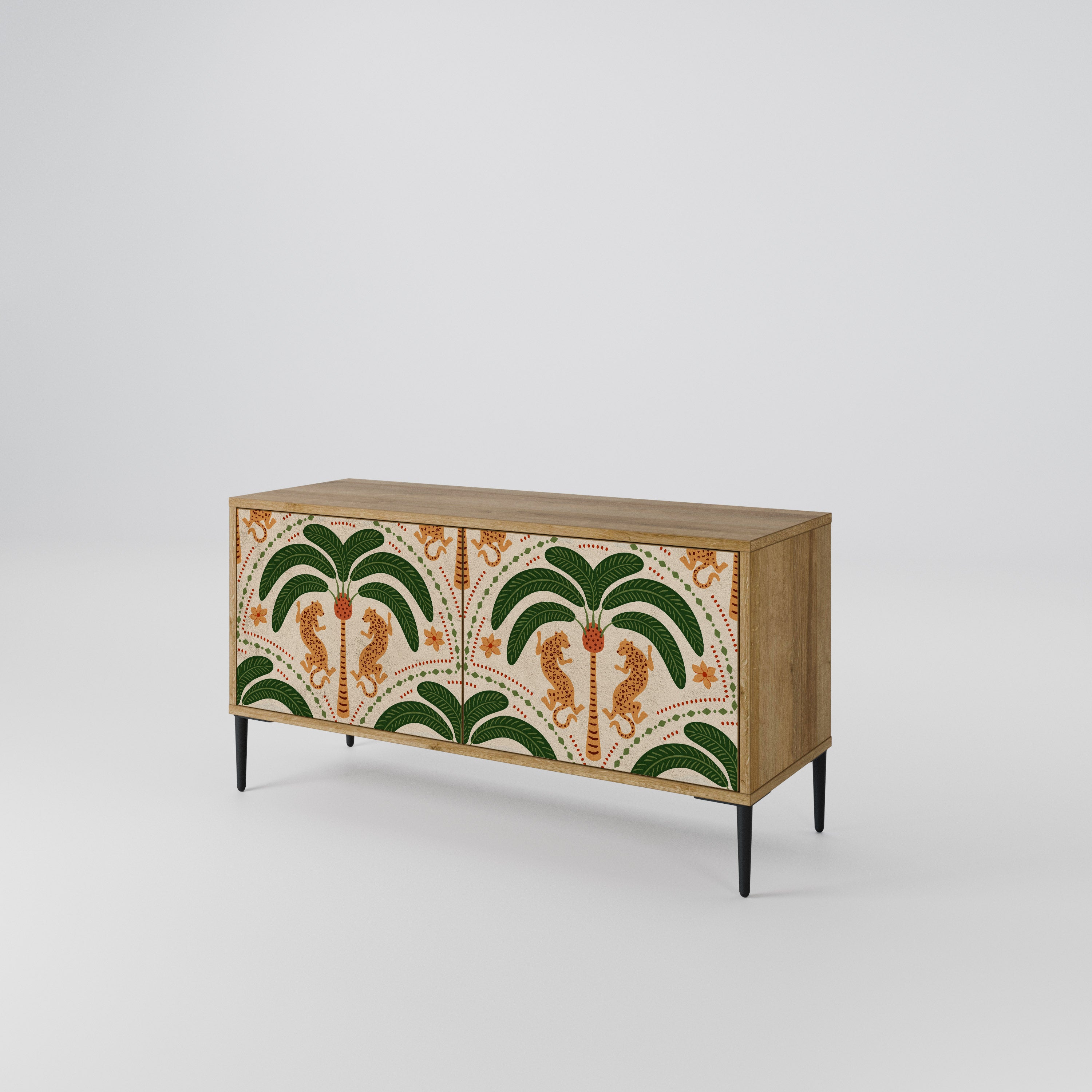 DANCING PREDATORS Compact 2-Door TV Cabinet