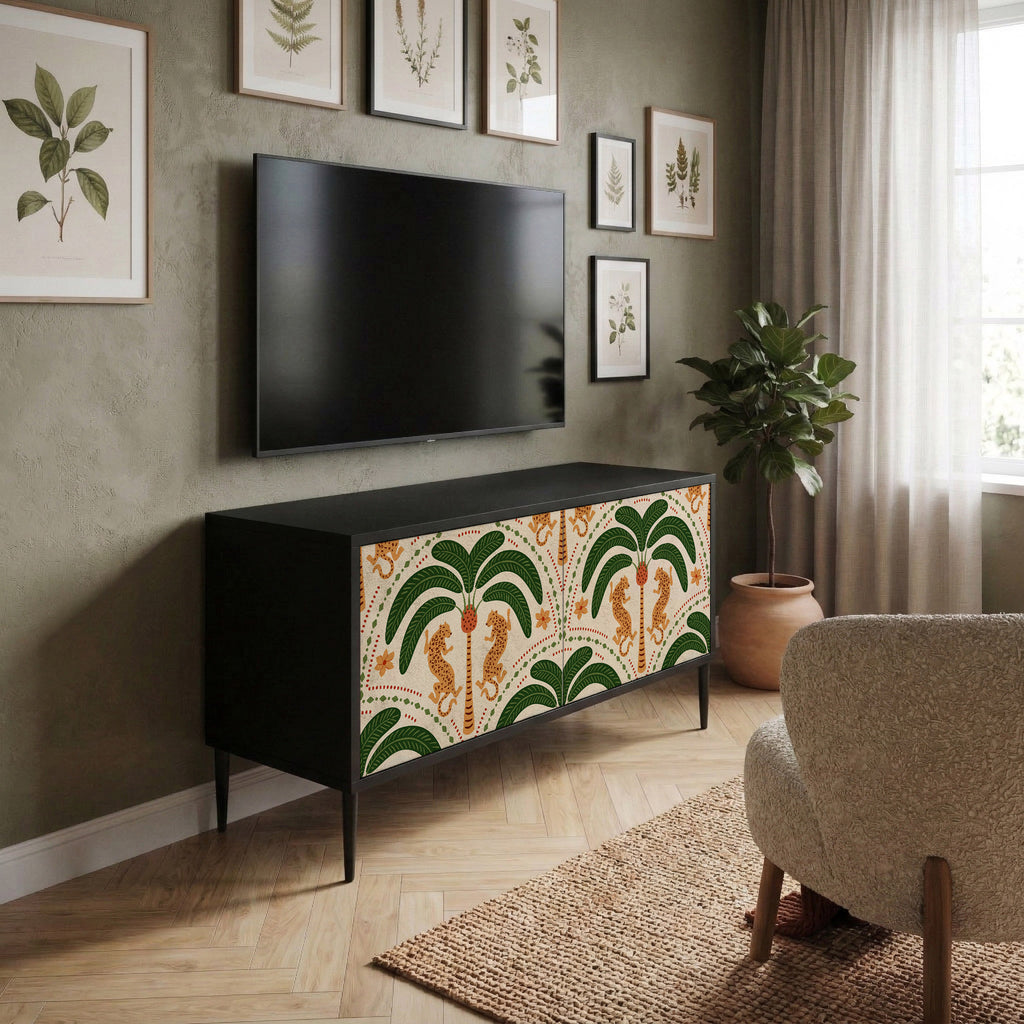 DANCING PREDATORS Compact 2-Door TV Cabinet