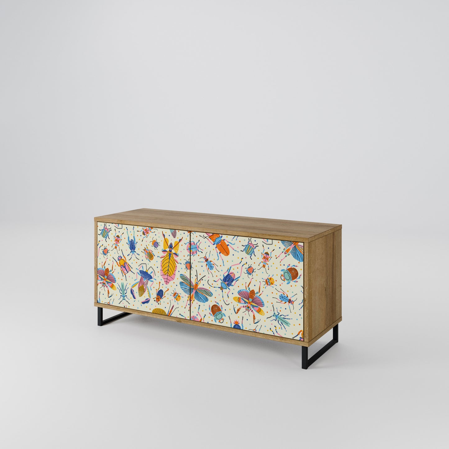 COLORFUL INSECTS Compact 2-Door TV Cabinet