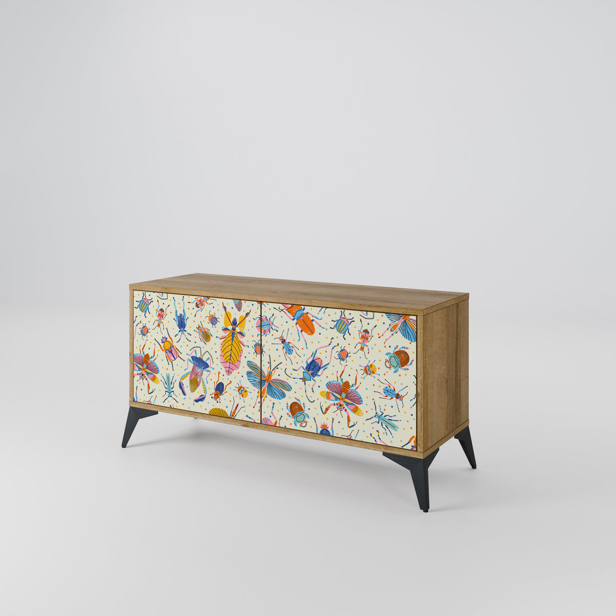 COLORFUL INSECTS Compact 2-Door TV Cabinet