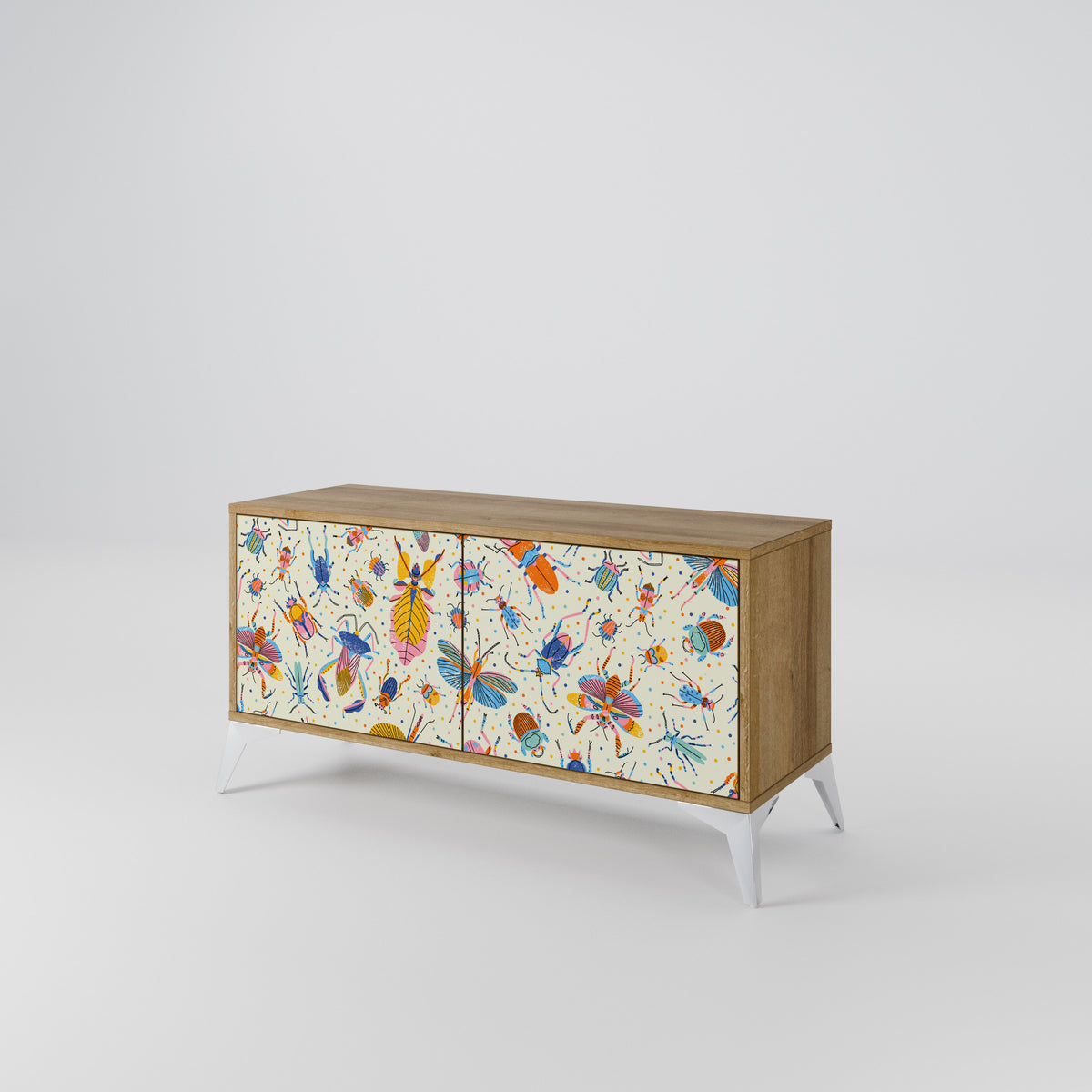 COLORFUL INSECTS Compact 2-Door TV Cabinet