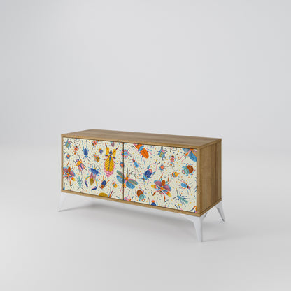 COLORFUL INSECTS Compact 2-Door TV Cabinet