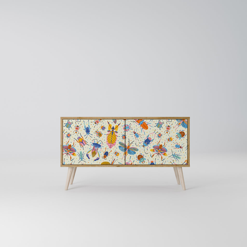 COLORFUL INSECTS Compact 2-Door TV Cabinet