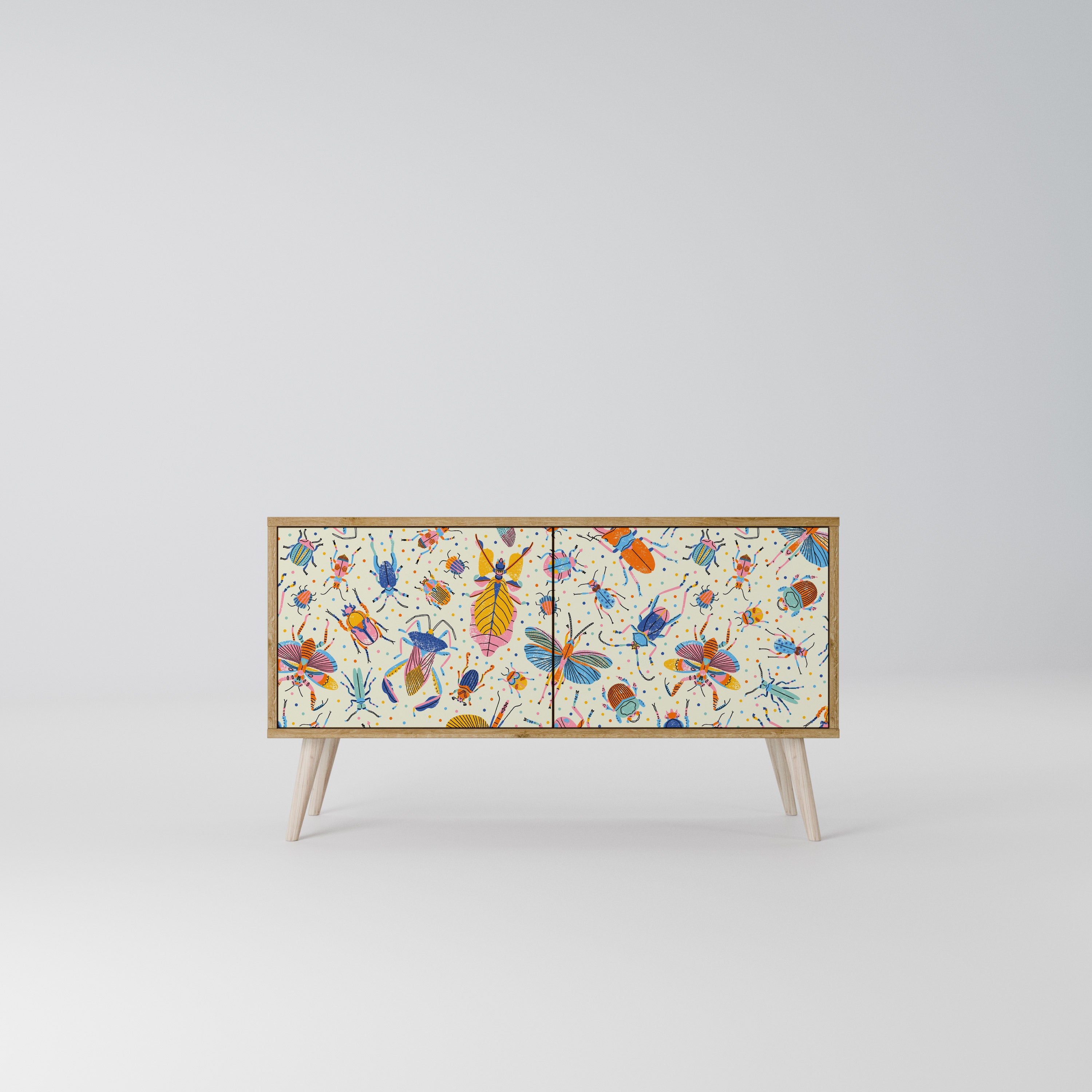 COLORFUL INSECTS Compact 2-Door TV Cabinet