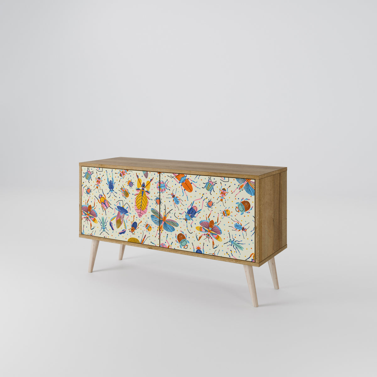 COLORFUL INSECTS Compact 2-Door TV Cabinet